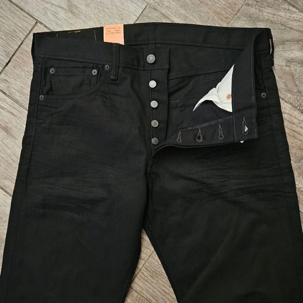 Levi's 501 Original Fit Straight Leg Men's Black Denim Jeans 34W x 34L